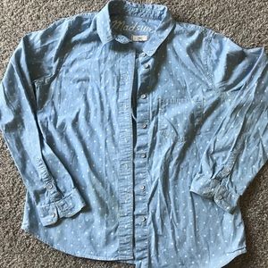 Madewell | polka dot denim shirt | Size S